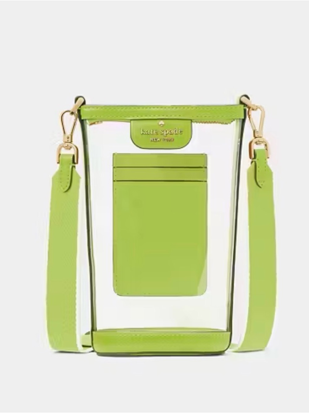 kate spade lime green clear crossbody bag